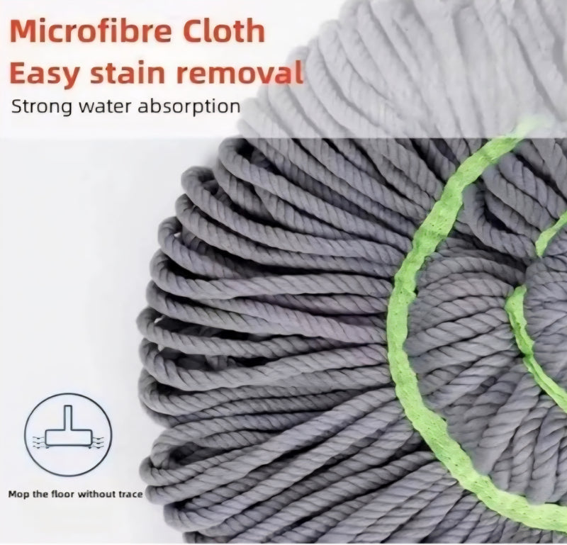 Ultimate Microfiber Floor Cleaning System: Self-Wringing Twist Mop with Ergonomic Stainless Steel Handle